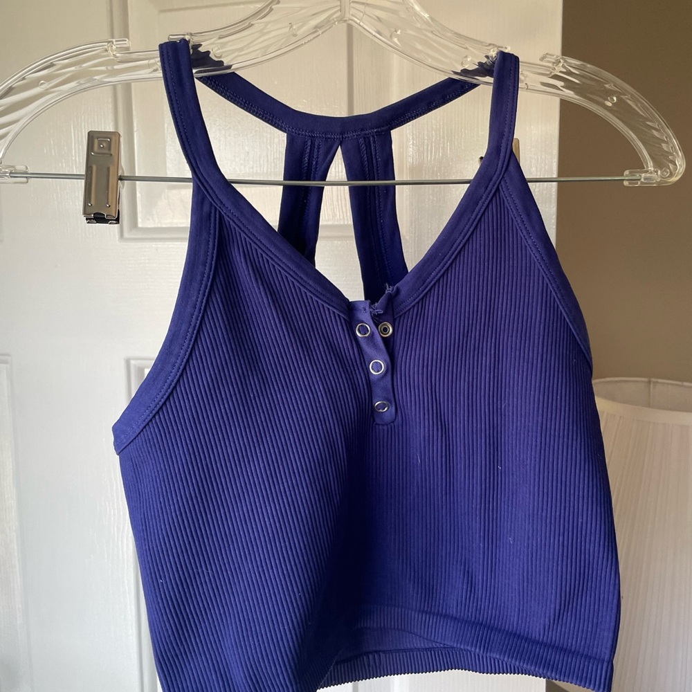 Free People Women's medium Purple Ribbed Tank Top